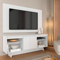 Rack Com Painel Tulum 1,60m 55 Polegadas Branco - Móveis Arapongas - A Móveis Arapongas