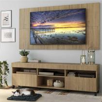 Rack com Painel TV 65" Londres Multimóveis com Rodízios e 2 portas Rustic