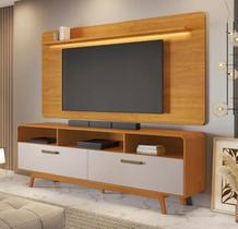 Rack Com Painel Tv 70" Cristal JCM Movelaria - Cinamomo/Off