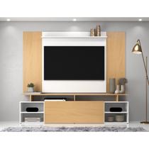 Rack com Painel Tv 75 Polegadas Roma Branco/ Nogal