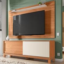 Rack com Painel Tv até 65 Polegadas 190cmx179,2cm e Acabamento Microripado 2 Portas de Correr Flora