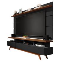 Rack com Painel Vivare Wood 1.8 Preto com Freijó - Germai Móveis