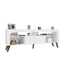 Rack Com Porta Revistas P/ Tv Ate 70" Quebec Branco Rack Com Porta Revistas P/ Tv Ate 70" Quebec Branco