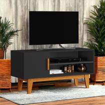 Rack com Prateleiras Denver Preto e Naturalle Carmolar