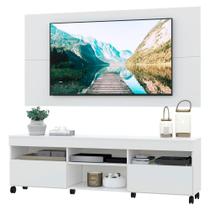 Rack com Rodízios e Painel para TV até 65" Multimóveis Londres FG3335 Branco