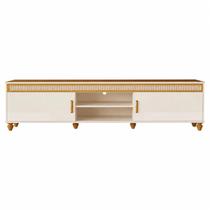 Rack Comodoro 220cm para Tv Até 75 Polegadas 2 Portas Edn Cor Off White Cedro Rack Comodoro 220cm para Tv Até 75 Polegadas 2 Portas Edn Cor Off White Cedro