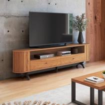 Rack Curvo para TV de até 75" com 02 Gavetas 220cm 100% MDF TB302 Dalla Costa