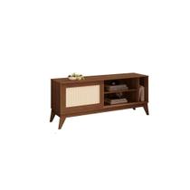 Rack CY Estilo Retrô 1.36m Para TV Até 55'' Polegadas Cor Nogueira