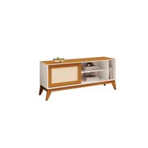 Rack CY Estilo Retrô 1.36m Para TV Até 55'' Polegadas Cor Off White / Cedro