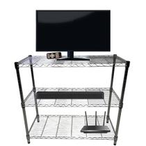 Rack de Aço Cromado com 3 Prateleiras com Altura Ajustável Multiuso