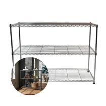 Rack de Aço Cromado Estante Aramada 90 Cm Uteall Rack de Aço Cromado Estante Aramada 90 Cm Uteall