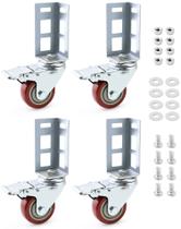Rack de armazenamento Caster Wheels QWORK 3" PU Heavy Duty 500 libras Rack de armazenamento Caster Wheels QWORK 3" PU Heavy Duty 500 libras