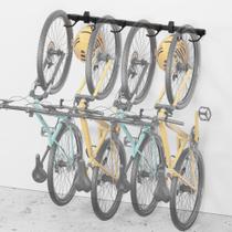 Rack de armazenamento de bicicletas MonteK Enhanced para 4 bicicletas com 2 cabides de capacete