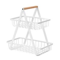 Rack de armazenamento de cozinha portátil de metal de 2 níveis Fruit Basket Wokex