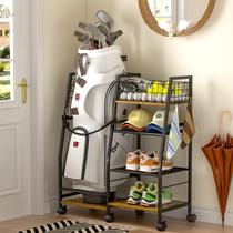 Rack de armazenamento de garagem para sacos de golfe DAOUTIME com rodas pretas
