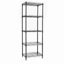 Rack de armazenamento REGILLER Prateleira de 5 fios de metal 135x30x143cm preto Rack de armazenamento REGILLER Prateleira de 5 fios de metal 135x30x143cm preto
