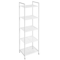 Rack de armazenamento SONGMICS Prateleira de banheiro extensível de 5 níveis branca Rack de armazenamento SONGMICS Prateleira de banheiro extensível de 5 níveis branca