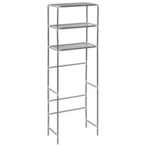 Rack de armazenamento vidaXL em aço inoxidável de 3 camadas sobre vaso sanitário