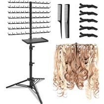 Rack de cabelo trançado BRIAN & DANY 140-Peg Standing Black