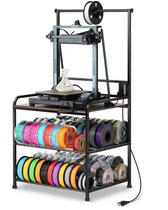 Rack de impressora 3D AHOWPD para armazenamento de filamentos com rodas e 60 bobinas