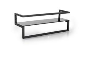 Rack de Parede com Porta-Toalhas Preto - Linha Frame Rack de Parede com Porta-Toalhas Preto - Linha Frame
