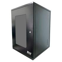 Rack de Parede Max Eletron Padrão 19" 12U 570mm, Visor de Acrílico - Preto Rack de Parede Max Eletron Padrão 19" 12U 570mm, Visor de Acrílico - Preto