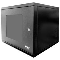 Rack de Parede Max Eletron Padrão 19" 7U 470mm, Visor de Acrílico - Preto