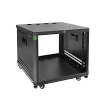 Rack de rede e áudio RIVECO 9U com pés e rodas 570x505x555mm