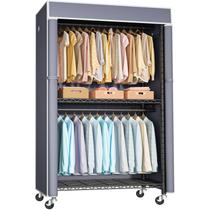 Rack de roupas FUTASSI preto com capa cinza P1C 36,2x16,5x80,5 cm Rack de roupas FUTASSI preto com capa cinza P1C 36,2x16,5x80,5 cm