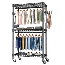 Rack de roupas Golpart, rolo ajustável de 3 camadas, 184x60x190cm Rack de roupas Golpart, rolo ajustável de 3 camadas, 184x60x190cm