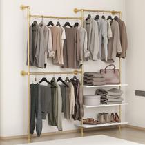 Rack de roupas para tubos industriais montado na parede DABILONGC 3 Tier