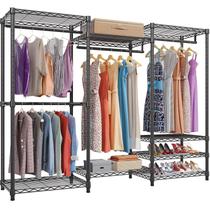 Rack de roupas VIPEK V5 Heavy Duty Steel 175x40x194 cm preto