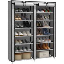 Rack de sapatos JIUYOTREE, organizador de 7 camadas com capa à prova de poeira
