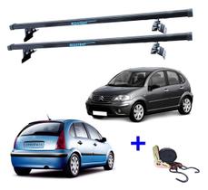 Rack De Teto Bagageiro Citroen C3 2002 Até 2012 + 1 Cinta Rack De Teto Bagageiro Citroen C3 2002 Até 2012 + 1 Cinta