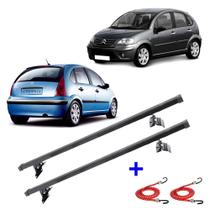 Rack De Teto Bagageiro Citroen C3 2002 Até 2012 + 2 Elástico