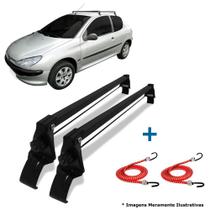 Rack de Teto Bagageiro Peugeot 206 e 207 2 Portas + 2 Elásticos Carga