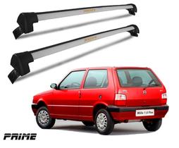 Rack de Teto Bagageiro Suporte Fiat Uno Mille 2 Portas 1984 ate 2013 - Preto / Prata