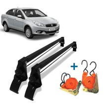Rack de teto Fiat Grand Siena + cintas Vhip, 45kg, preto