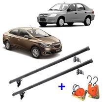 Rack De Teto Gm Prisma Sedan e Hatch 2006 A 2015 + 2 Cintas