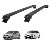 Rack de Teto Long Life Etios Hatch e Sedan todos os anos Preto em alumínio