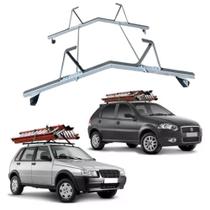 Rack de teto Porta Escada 100kg Furar Todos Carros Van PRATA Rack de teto Porta Escada 100kg Furar Todos Carros Van PRATA