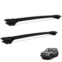 Rack de Teto Travessa Jeep Renegade 2015 a 2021 Alumínio Preto Larga Rack de Teto Travessa Jeep Renegade 2015 a 2021 Alumínio Preto Larga