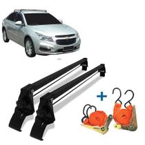 Rack de Teto Vhip Chevrolet Cruze Sedan 11 até 2015 + 2 Cintas Catraca