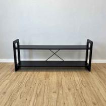 Rack de TV de Madeira Pinus Linea Preto Rack de TV de Madeira Pinus Linea Preto