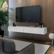 Rack De Tv Linha Eros 1,40m Suspenso Aéreo Em MDF/MDP