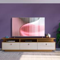 Rack de TV Moderno para até 75 polegadas - Marrom Off White Mirage Shop JM