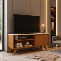 Rack De Tv Para Sala, Moderno Com Prateleiras Heitor Mobishop para até 50 Polegadas