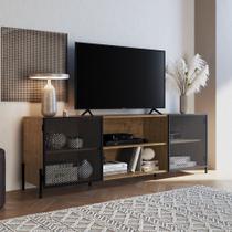 Rack de TV York Estilo Industrial 180cm 02 Portas Naturart