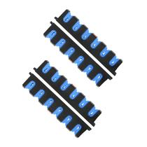 Rack de vara de pesca Simple Deluxe horizontal montado na parede azul Rack de vara de pesca Simple Deluxe horizontal montado na parede azul