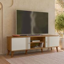 Rack Denver Peternella Nature Off White para TV até 65 com 2 Portas de Correr Rack Denver Peternella Nature Off White para TV até 65 com 2 Portas de Correr